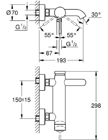 Grohe jaucējkrāns vannai ar dušu Essence New 33624DL1 - 3