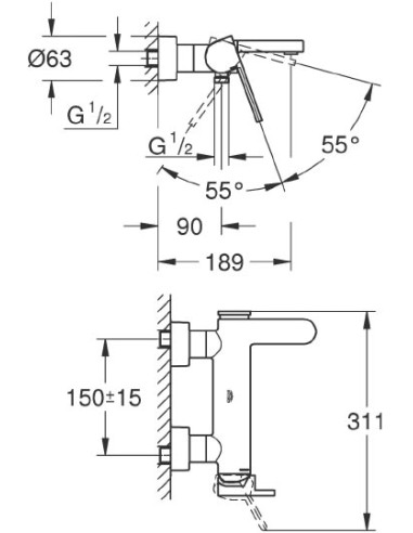 Grohe jaucējkrāns vannai ar dušu Plus 33553003 - 5