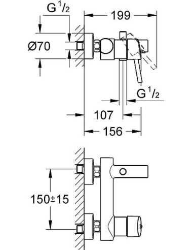 Grohe jaucējkrāns vannai ar dušu Concetto 32211001 - 5