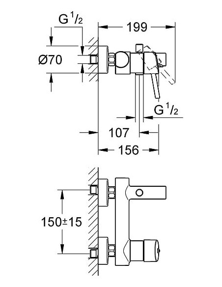 Grohe jaucējkrāns vannai ar dušu Concetto 32211001 - 5