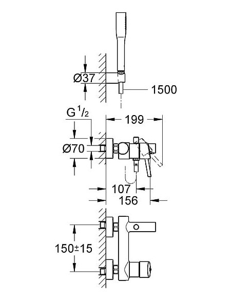 Grohe jaucējkrāns vannai ar dušu Concetto 32212001 - 5 Grohe jaucējkrāns vannai ar dušu Concetto 32212001 - 5
