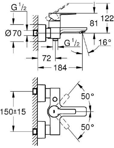 Grohe jaucējkrāns vannai ar dušu Lineare New 33849001 - 3