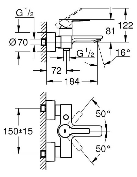 Grohe jaucējkrāns vannai ar dušu Lineare New 33849001 - 3 Grohe jaucējkrāns vannai ar dušu Lineare New 33849001 - 3