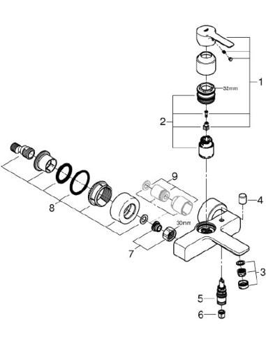 Grohe jaucējkrāns vannai ar dušu Lineare New 33849001 - 4