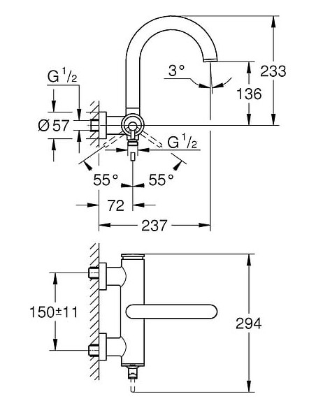 Grohe jaucējkrāns vannai ar dušu Atrio New 32652AL3 - 3