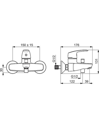 Oras jaucējkrāns vannai ar dušu Safira 1040U