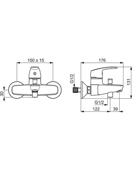 Oras jaucējkrāns vannai ar dušu Safira 1040U