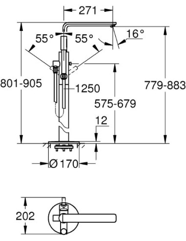 Grohe jaucējkrāns vannai ar dušu Lineare New 23792001 - 4