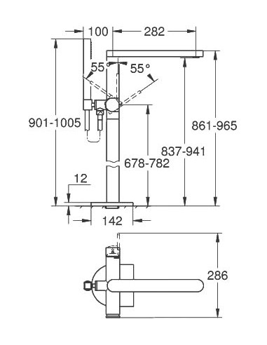 Grohe jaucējkrāns vannai ar dušu Plus 23846003 - 5