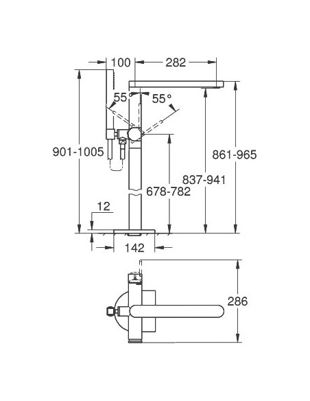 Grohe jaucējkrāns vannai ar dušu Plus 23846003 - 5 Grohe jaucējkrāns vannai ar dušu Plus 23846003 - 5