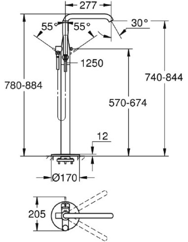 Grohe jaucējkrāns vannai ar dušu Essence New 23491001 - 6