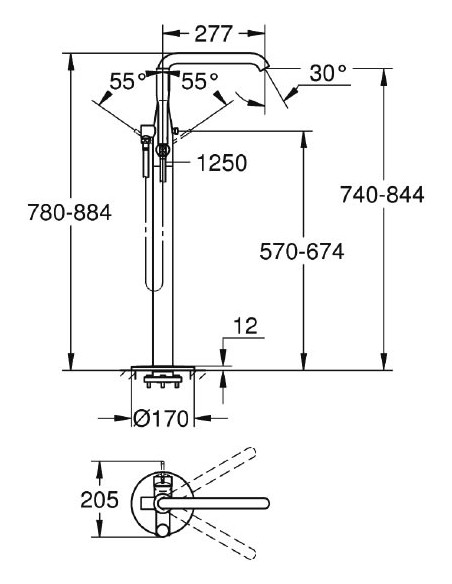 Grohe jaucējkrāns vannai ar dušu Essence New 23491001 - 6 Grohe jaucējkrāns vannai ar dušu Essence New 23491001 - 6
