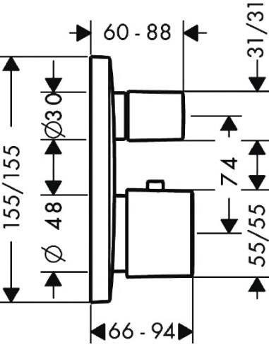Hansgrohe termostata jaucējkrāns vannai ar dušu...