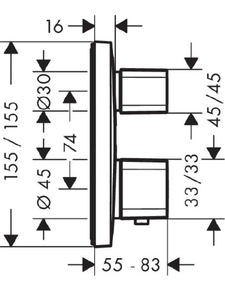 Hansgrohe termostata jaucējkrāns vannai ar dušu Ecostat E 15708000