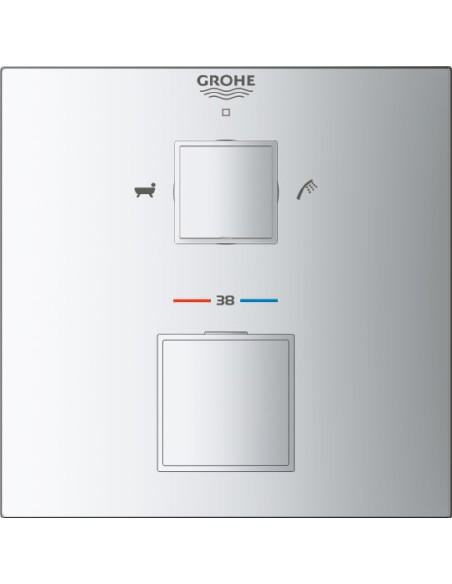 Grohe termostata jaucējkrāns vannai ar dušu Grohtherm Cube 24155000 - 3 Grohe termostata jaucējkrāns vannai ar dušu Grohtherm Cube 24155000 - 3
