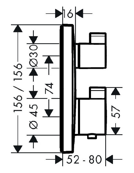 Hansgrohe termostata jaucējkrāns vannai ar dušu Ecostat Square 15714000