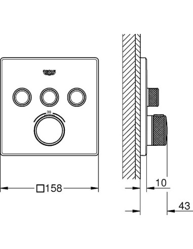Grohe termostata jaucējkrāns vannai ar dušu Grohtherm SmartControl 29157LS0 - 7