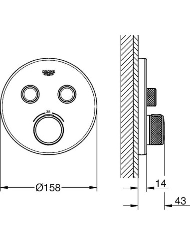 Grohe termostata jaucējkrāns vannai ar dušu Grohtherm SmartControl 29151LS0 - 5