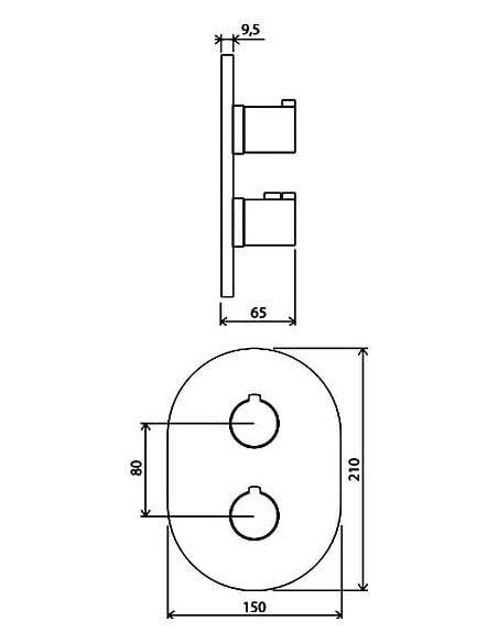 Ravak termostata jaucējkrāns vannai ar dušu Chrome CR 067.00 - 4 Ravak termostata jaucējkrāns vannai ar dušu Chrome CR 067.00 - 4