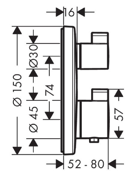 Hansgrohe termostata jaucējkrāns vannai ar dušu Ecostat S 15758000