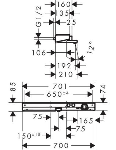 Hansgrohe termostata jaucējkrāns vannai ar dušu...