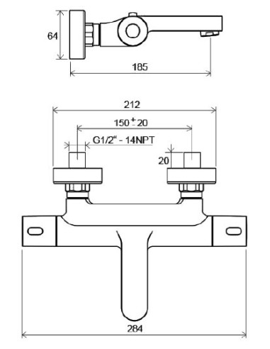Ravak termostata jaucējkrāns vannai ar dušu Termo 300 TE 023.00/150 - 3