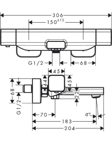 Hansgrohe termostata jaucējkrāns vannai ar dušu...