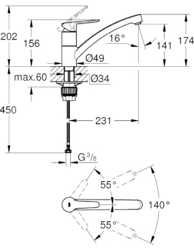 Grohe virtuves jaucējkrāns BauEco 31680000 - 4