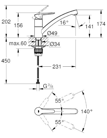 Grohe virtuves jaucējkrāns BauEco 31680000 - 4