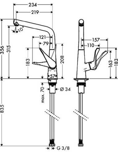 Hansgrohe virtuves jaucējkrāns Metris 14823000