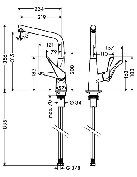 Hansgrohe virtuves jaucējkrāns Metris 14823000