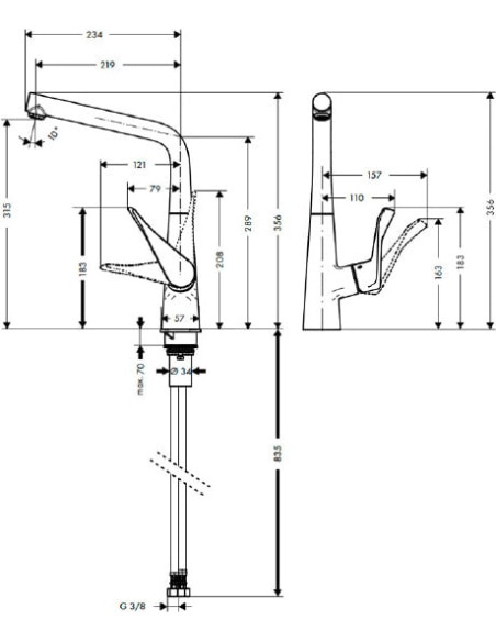 Hansgrohe virtuves jaucējkrāns Metris 14822800