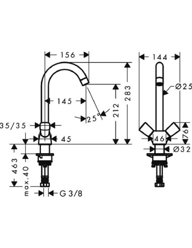 Logis 2-rokturu virtuves maisītājs, hroms