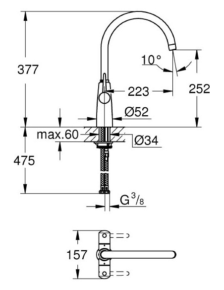 Grohe virtuves jaucējkrāns Ambi 30189000 - 6