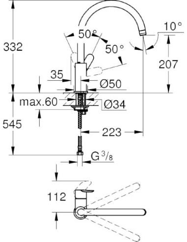 Grohe virtuves jaucējkrāns BauEdge 31367001 - 3