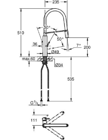 Grohe virtuves jaucējkrāns Concetto New 31491000 - 7