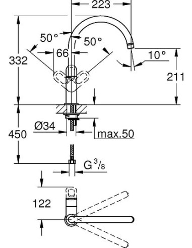 Grohe virtuves jaucējkrāns BauLoop 31368000 - 3