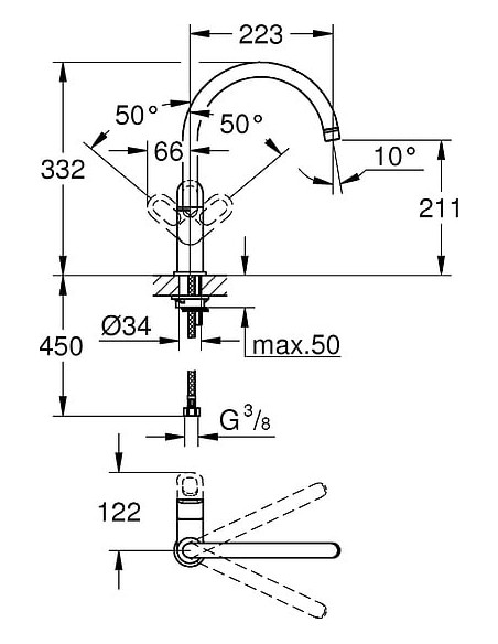 Grohe virtuves jaucējkrāns BauLoop 31368000 - 3