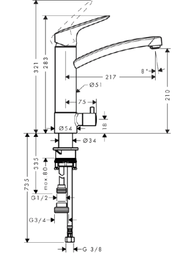 Hansgrohe virtuves jaucējkrāns Logis 71834000