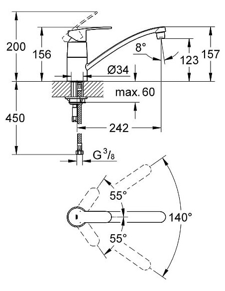 Grohe virtuves jaucējkrāns Eurostyle Cosmopolitan 33977002 - 6