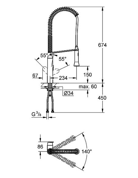Grohe virtuves jaucējkrāns K7 32950000 - 6