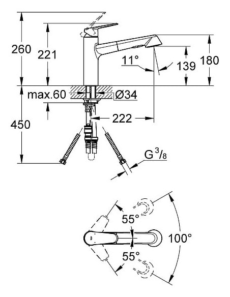 Grohe virtuves jaucējkrāns Eurodisc Cosmopolitan 32257002 - 10 Grohe virtuves jaucējkrāns Eurodisc Cosmopolitan 32257002 - 10