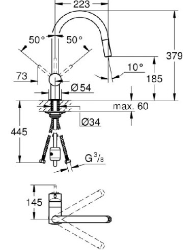 Grohe virtuves jaucējkrāns Minta 32321002 - 3