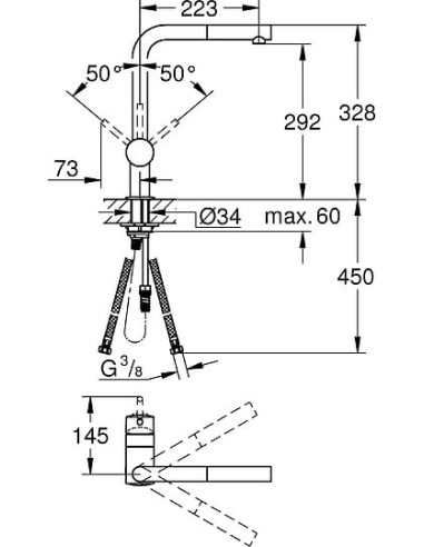 Grohe virtuves jaucējkrāns Minta 32168000 - 17