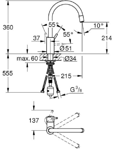 Grohe virtuves jaucējkrāns Concetto 32663DC3 - 3