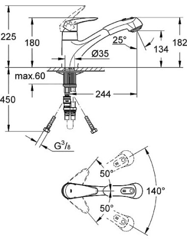 Grohe virtuves jaucējkrāns Eurodisc 32257001 - 8