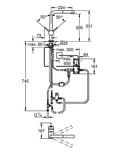 Grohe virtuves jaucējkrāns Minta Touch 31360DC1 - 11 Grohe virtuves jaucējkrāns Minta Touch 31360DC1 - 11