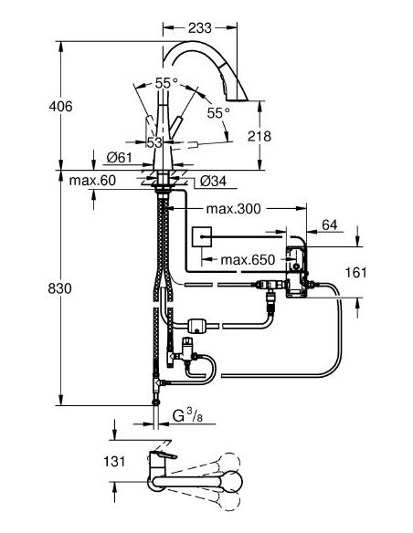 Grohe virtuves jaucējkrāns Zedra Touch 30219002 - 7 Grohe virtuves jaucējkrāns Zedra Touch 30219002 - 7