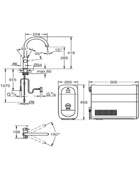 Grohe virtuves jaucējkrāns Blue Home 31455DC0 - 9