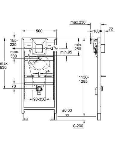 Grohe iebūvējams pisuāra rāmis Rapid SL 38803001 - 3